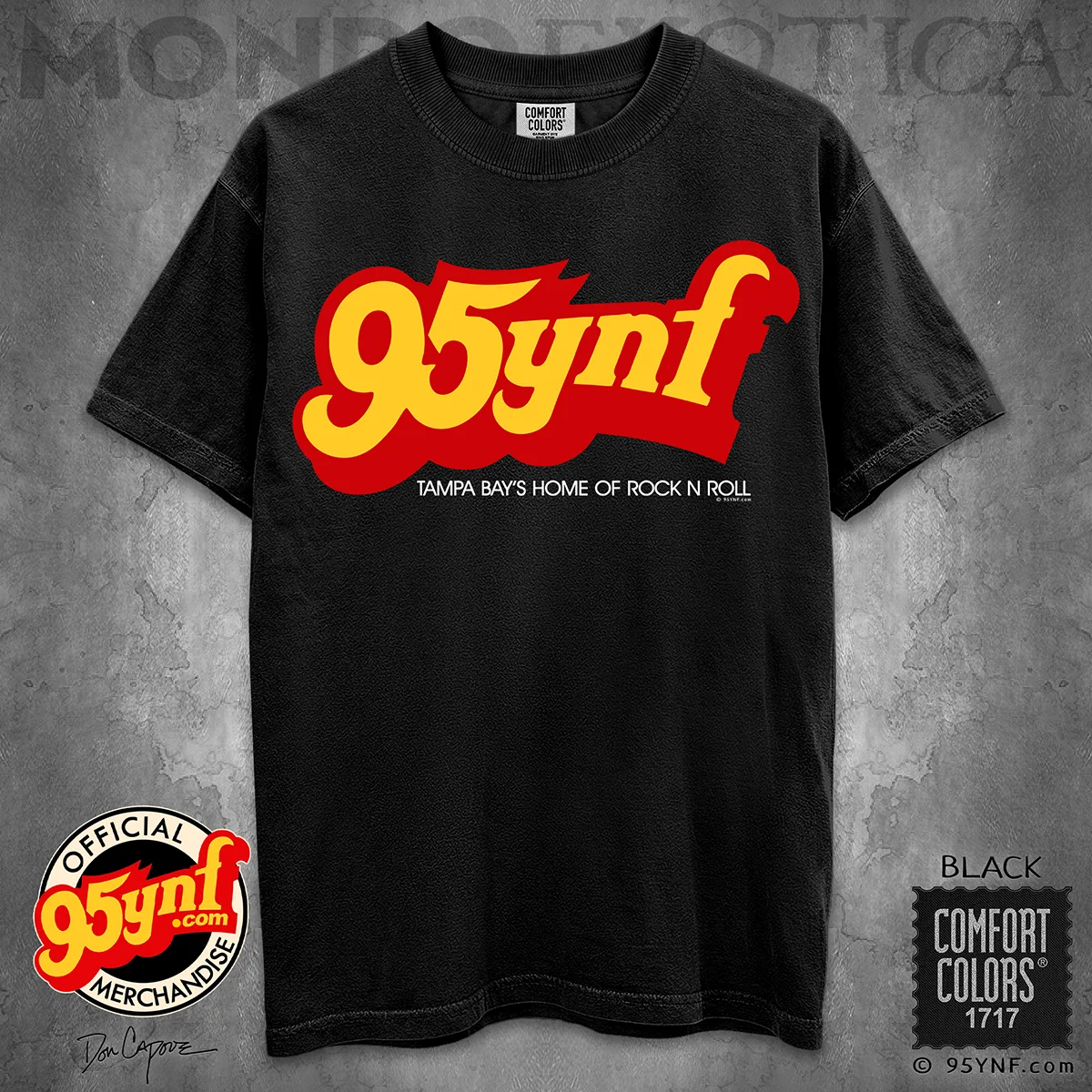 95YNF Tampa Rock and Roll T-Shirt featuring Tampa Bay radio artwork