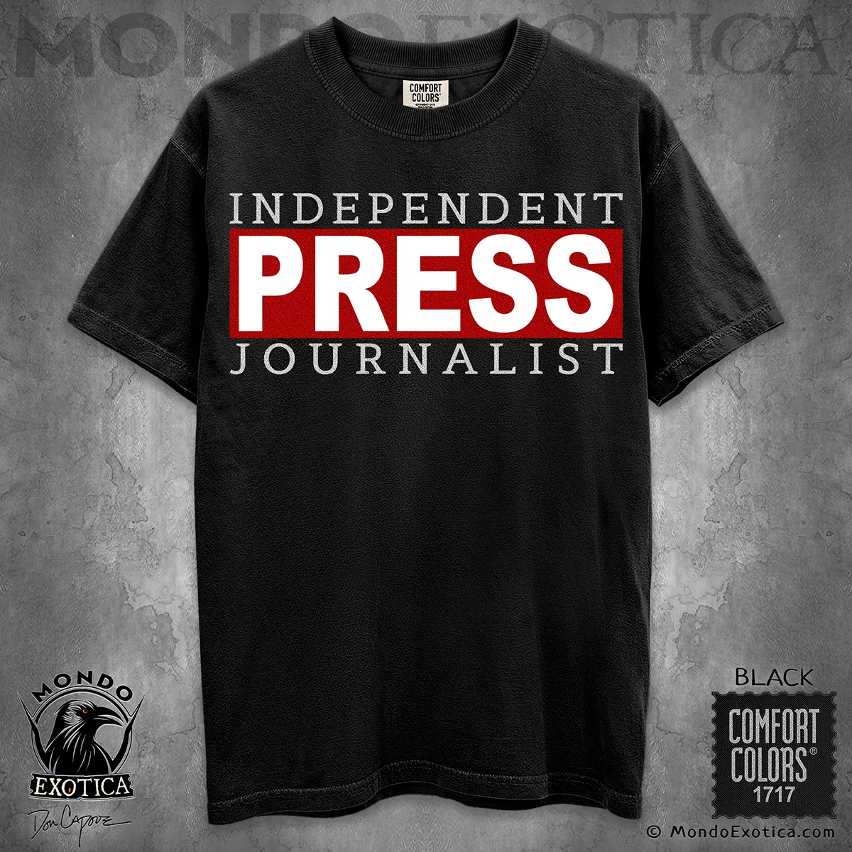 Freedom of the Press T-Shirt featuring journalist and First Amendment artwork by Don Capone