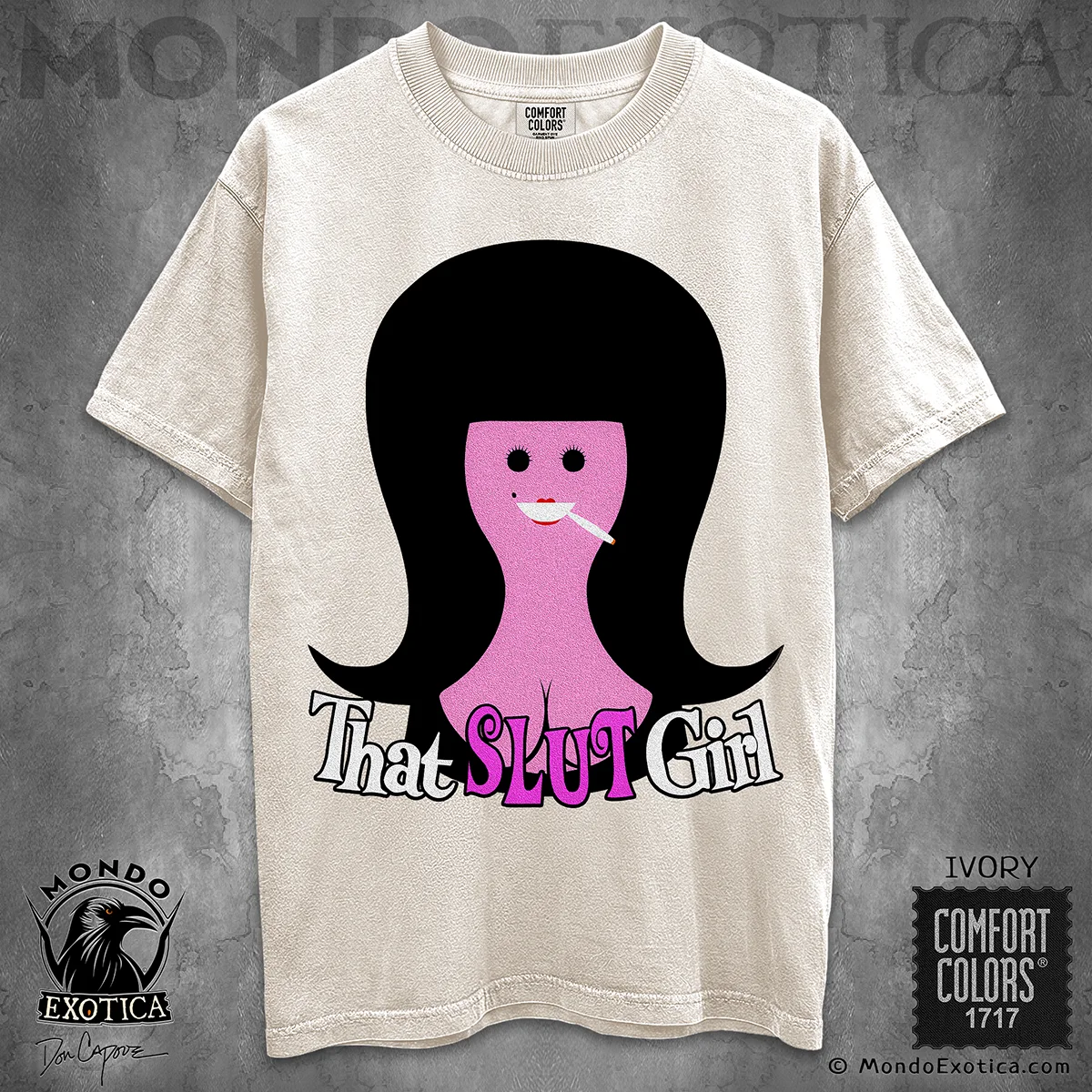 That Girl parody T-Shirt featuring twisted retro 1960s television artwork