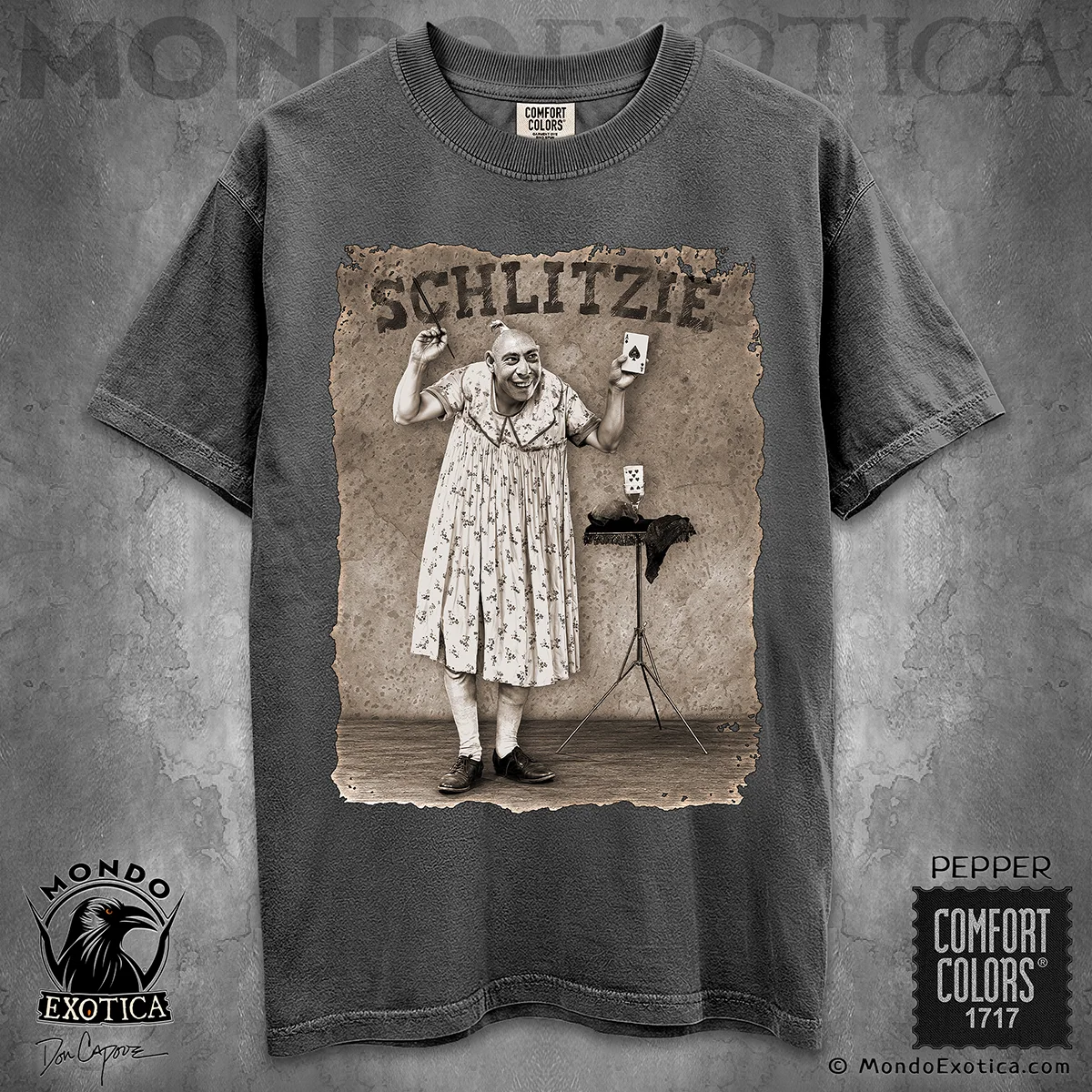 Schlitzie the Pinhead T-Shirt featuring vintage circus sideshow and freak show artwork
